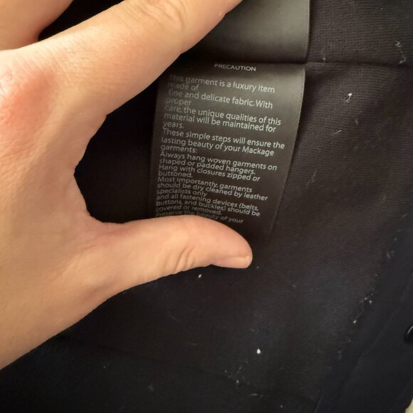 Mackage Bomber Jacket Dark Blue with Black Leather Accents - Size Small - Picture 11 of 11